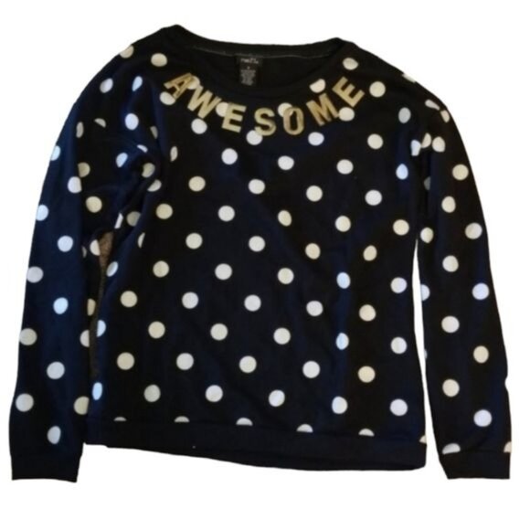 Awesome Sweater Rue21 Sweatshirt Shirt Top Polka Dots Women's Small WOMAN'S - Picture 3 of 11